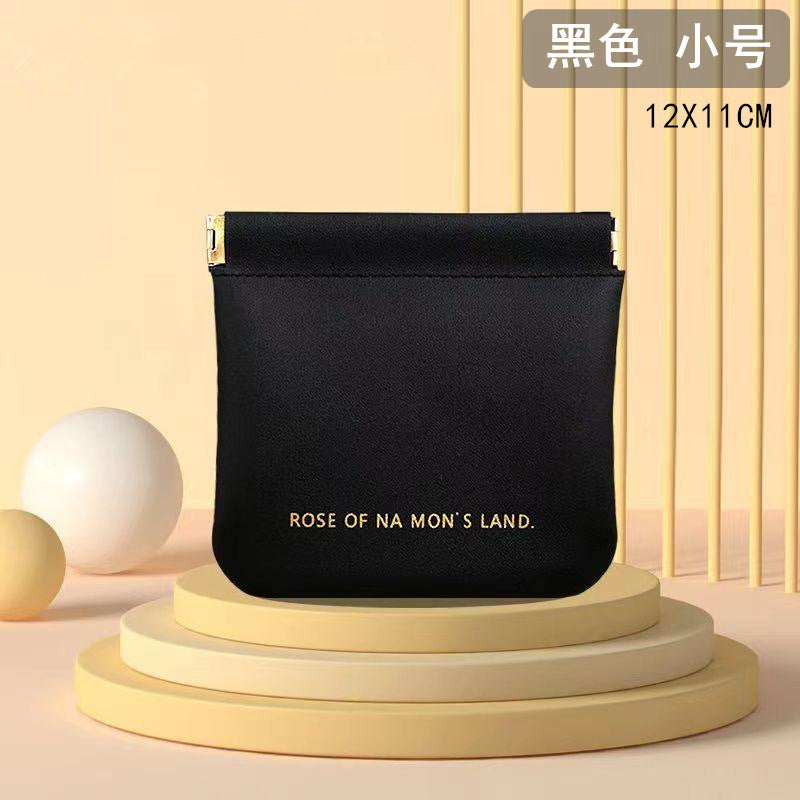 Automatic closure, shrapnel storage bag, data cable, earphone, portable storage bag, going out, cosmetics, cosmetic bag mouth, red envelope.