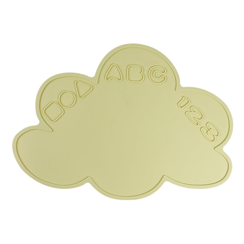 Children's cloud silicone placemat, infant and toddler learn to eat, thermal insulation mat, table mat, waterproof and non-slip mat, baby artifact