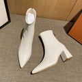High-heeled short boots for women 2025fall and winternew arrivalk-style zipper pointed toe women's boots nude boots easiest for matchpopularmartin boots women's shoes