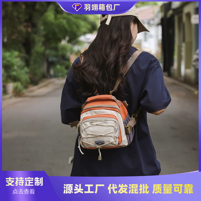 Foreign trade niche casual backpack women's fashion outdoor sports messenger bag Korean version mini lightweight travel backpack