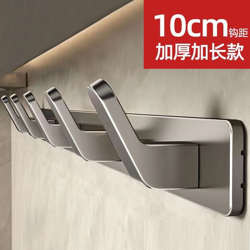Over-the-door hanger - no drilling required, bathroom wall-mounted hook rack, heavy-duty adhesive, single row hook set