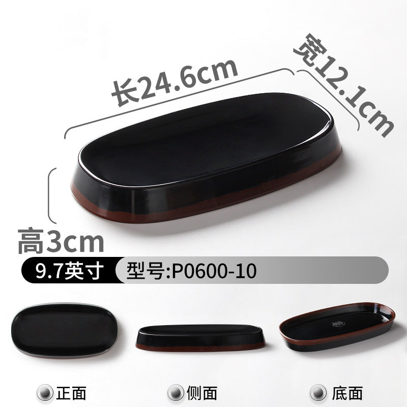 Melamine tableware plate commercial hot pot restaurant serving plate restaurant restaurant plate retro nostalgic barbecue side dish plate