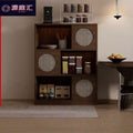 Half wall solid wood bookcase low cabinet storage cabinet all-in-one living room side cabinet combination cabinet storage rack color matching rattan bookshelf