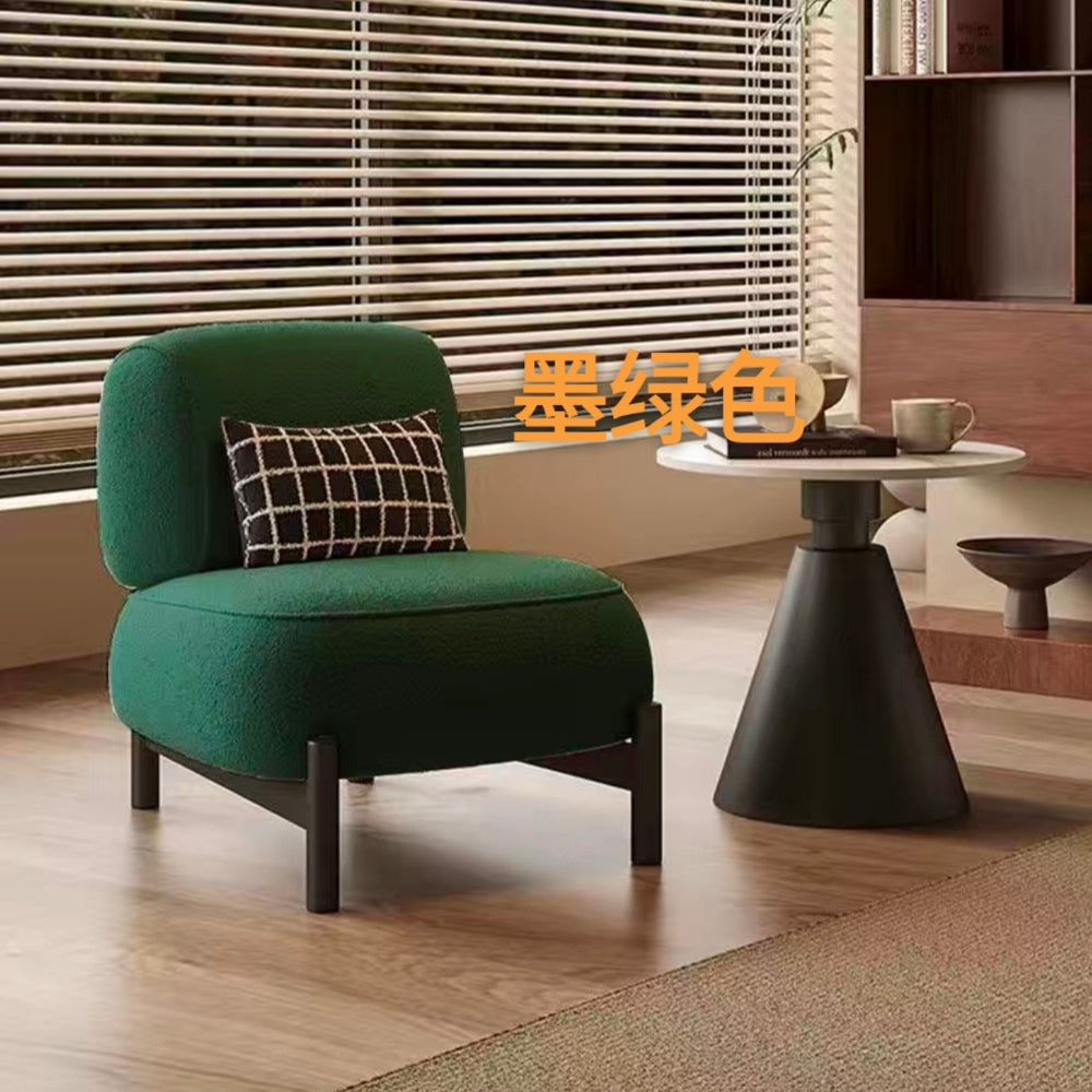 Cream style solid wood sofa chair normcore cashmere lazy lounge chair japanese style small apartment casual sofa seat