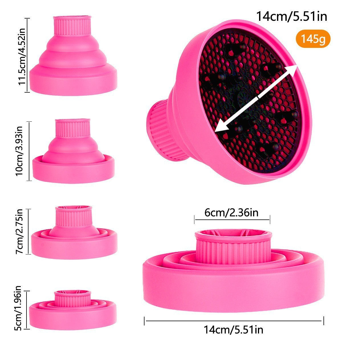 Cross-border wholesale hair dryer, air cover, foldable silicone retractable air cover, curly hair dryer, hair dryer, hair dryer, hair cover.