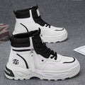 High-top men's shoes springcasualhiking sports non-slipworkwear shoes leather waterproofthick solewhiteboots