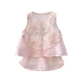 Girls' outfit : exquisite embroidered, modern chinese style, summer cool two-piece set for kids