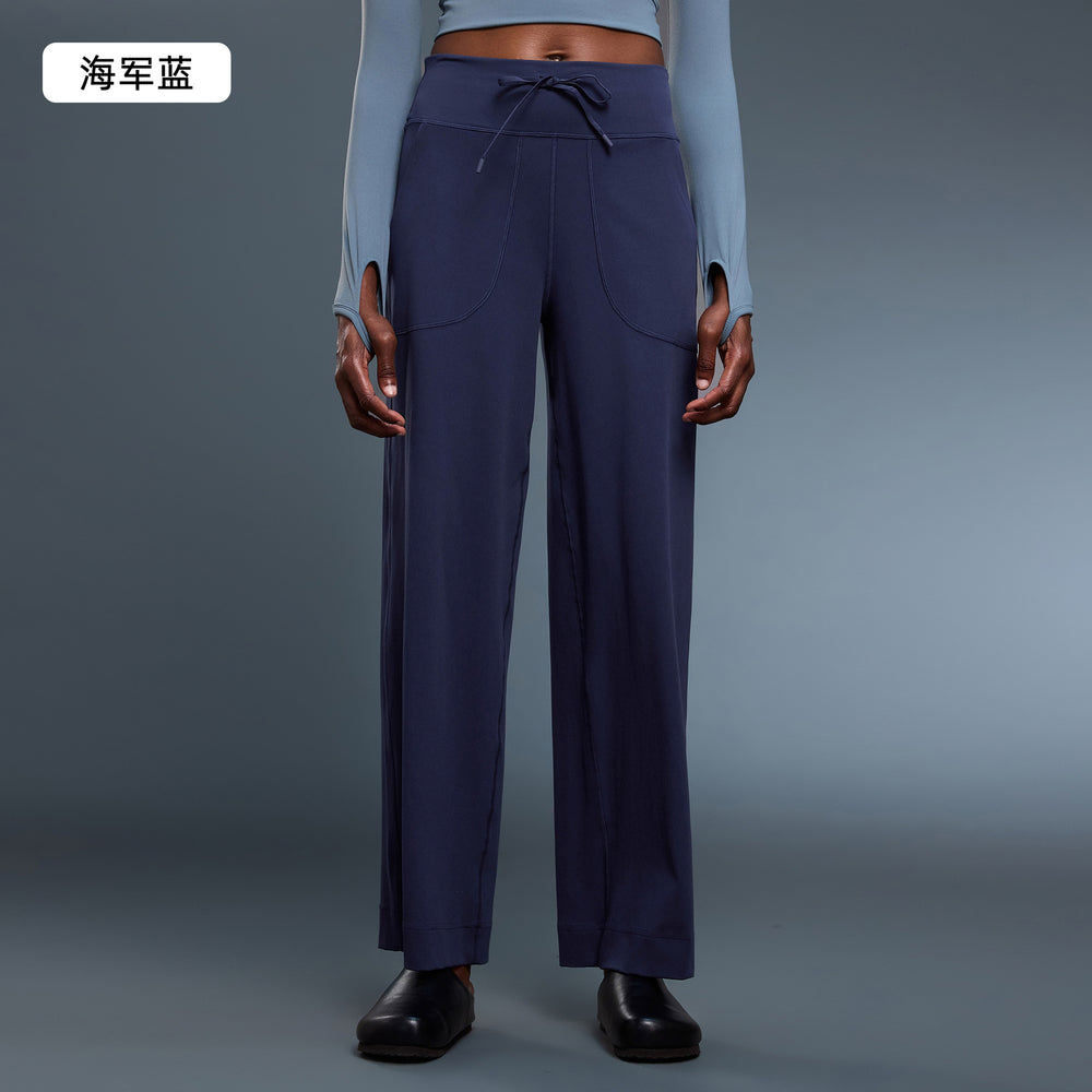New breathable loose fit wide leg pants with large pockets - women's activewear yoga pants - casual long pants dl336