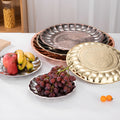 foreign trade stainless steel lily plate retro light luxury large tray household dinner plate food preparation plate fruit plate wholesale