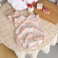 Baby romper - summer lightweight flutter sleeve bodysuit - cute & stylish outfit for baby girls' first birthday celebration