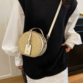 2025 new european and american fashionable chic chanel-style high-end crossbody bag, small round bag, large capacity vintage shoulder bag