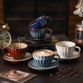 Vintage-inspired, high-end striped ceramic mug with a kiln-fired glaze effect. perfect for hotels, homes, offices, milk, coffee, afternoon tea, or just everyday drinking