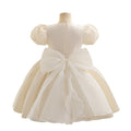 Ready-to-ship girls' dress - baby's first birthday tutu princess dress - white wedding dress - puff sleeve short style - wholesale