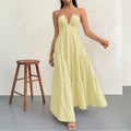 European and american cross-border women's beach vacation sexy elegant dress  summer new style spaghetti strap beach maxi dress
