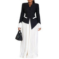 C8609  new arrival: stylish and chic office lady flared sleeve top and pleated wide-leg pants two-piece african outfit set
