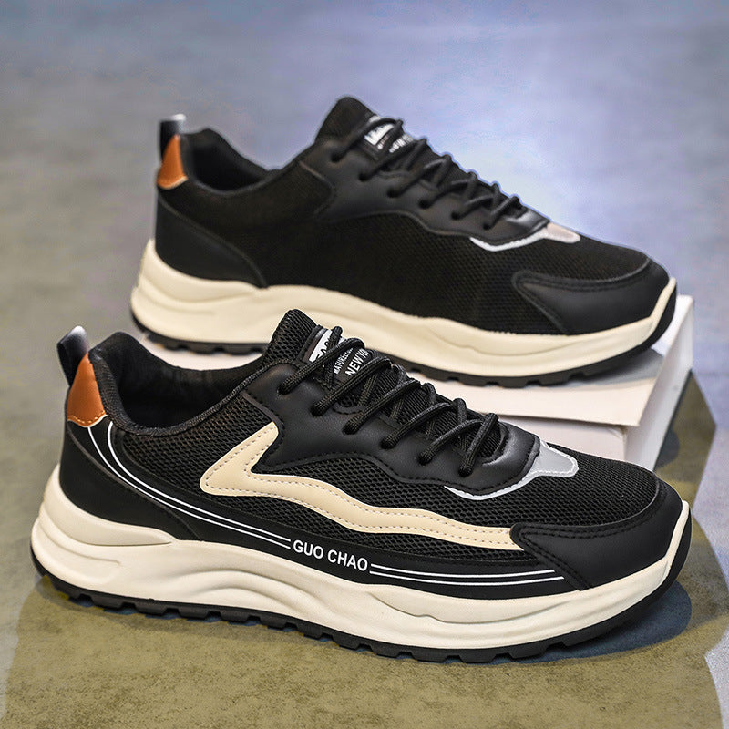 Men's casual shoes 2026 new breathable mesh agarwood sneakers summer anti-odor youth sports lightweight men's shoes