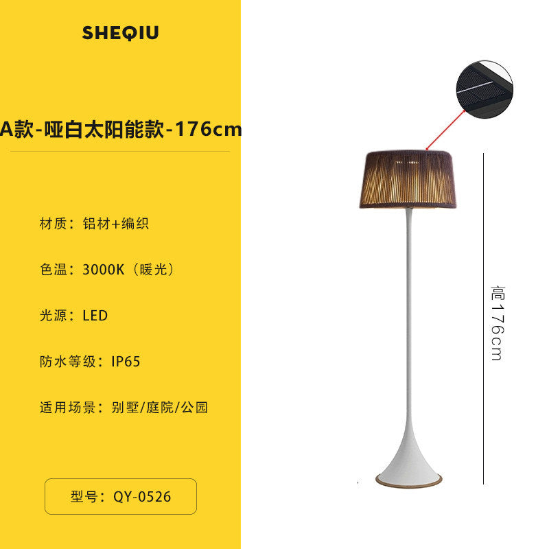 Outdoor waterproof floor lamp villa courtyard light terrace balcony light outdoor hand-woven lawn lamp bedroom table lamp