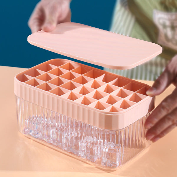 Summer self-made silicone ice cube mold, double-layer ice maker ice storage box with lid ice grid box refrigerator self-made ice grid