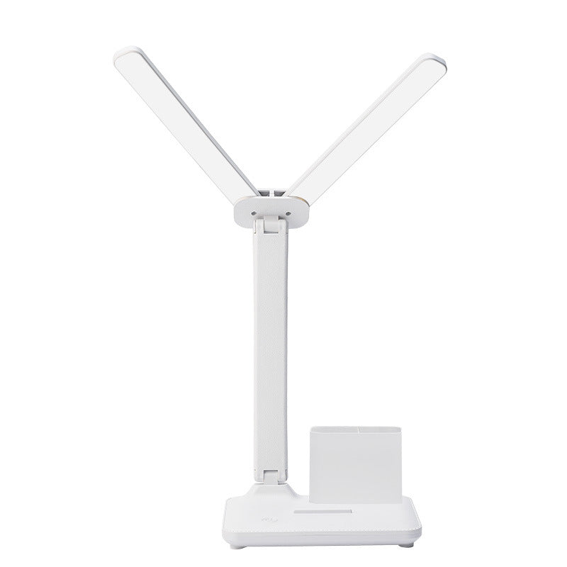 Double-head desk lamp, dimmable, foldable, rechargeable/plug-in led night light, student/child dormitory reading bedside lamp - wholesale