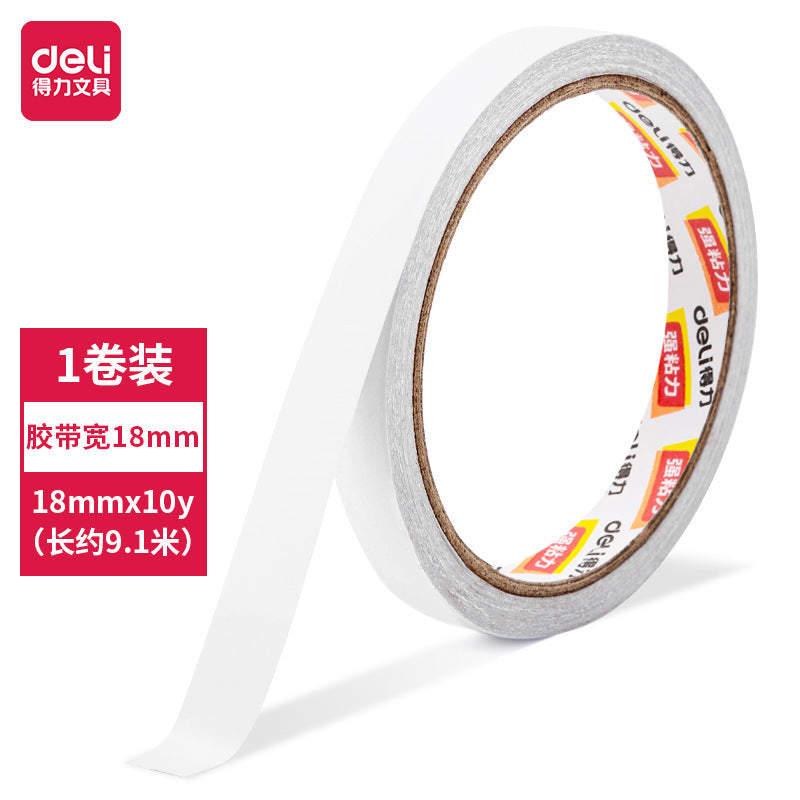 Deli office supply 30406 double-sided tape cotton paper tape strong adhesion easy to peel 18mm * 10y wide double-sided tape