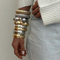 Plain bracelet wholesale fashion cross-border autumn and winter jewelry women's exaggerated glossy opening spring alloy bracelet bracelet