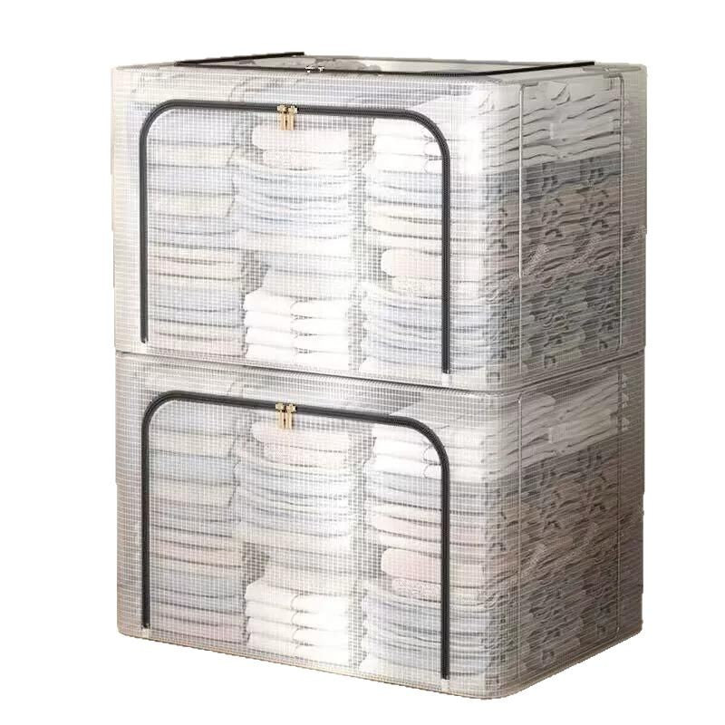 24L/66L/100L Clothes Storage Box Transparent Foldable
