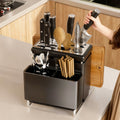 Multifunctional kitchen storage rack for kitchen knives, chopsticks, cutting boards, pot lids, all-in-one storage rack, for home countertop knives