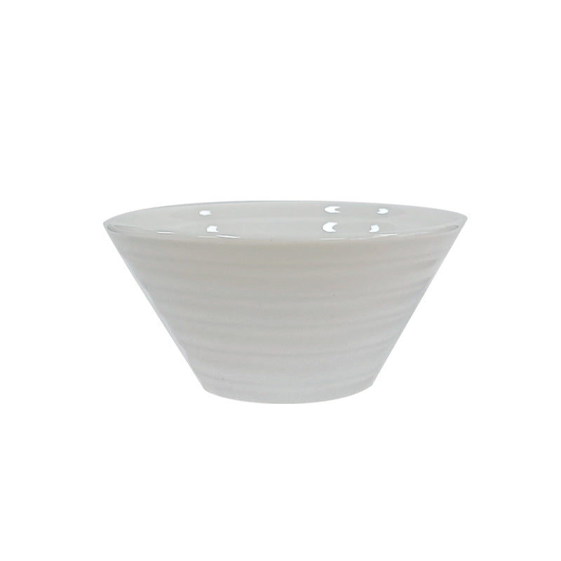 Restaurant hotel for home ceramic rice bowl dipping bowl scandinavian pure whitestylish ceramic soup bowl dessert tall bowl