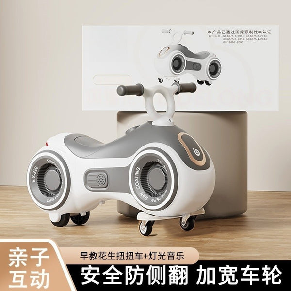 New peanut children's twisting car 1-8 years old, baby yo-yo car anti-rollover adults can take toy car scooter