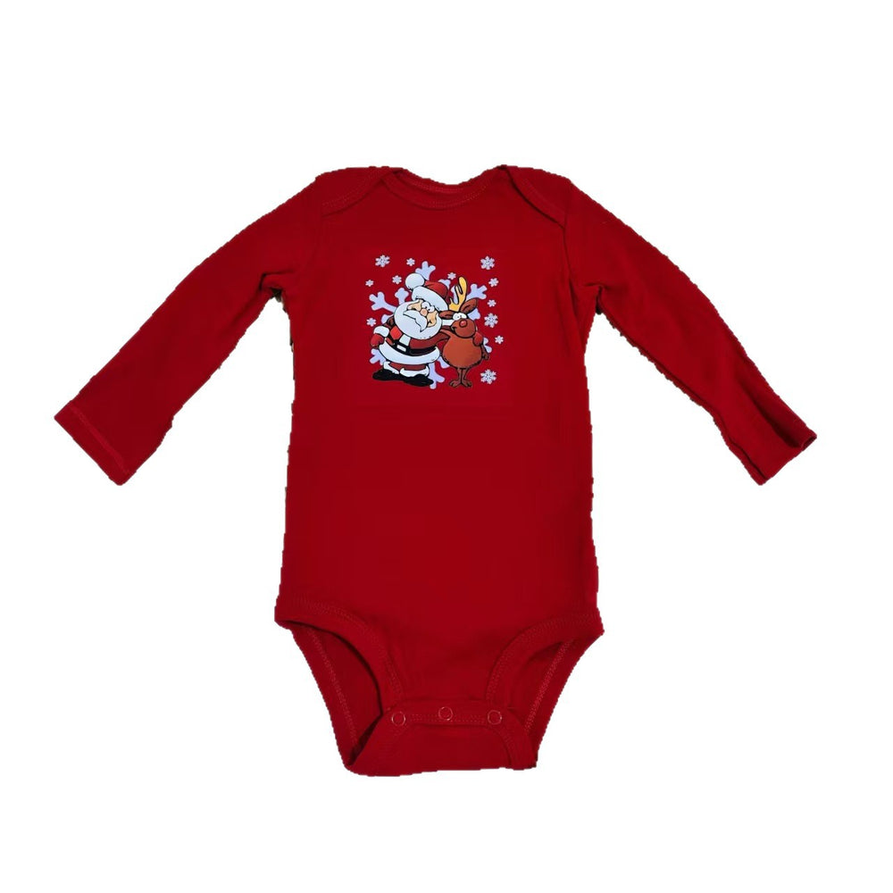 Original overstock: european & american style christmas romper for infants & toddlers - unisex, newborn, 100% cotton, one-piece crawling suit