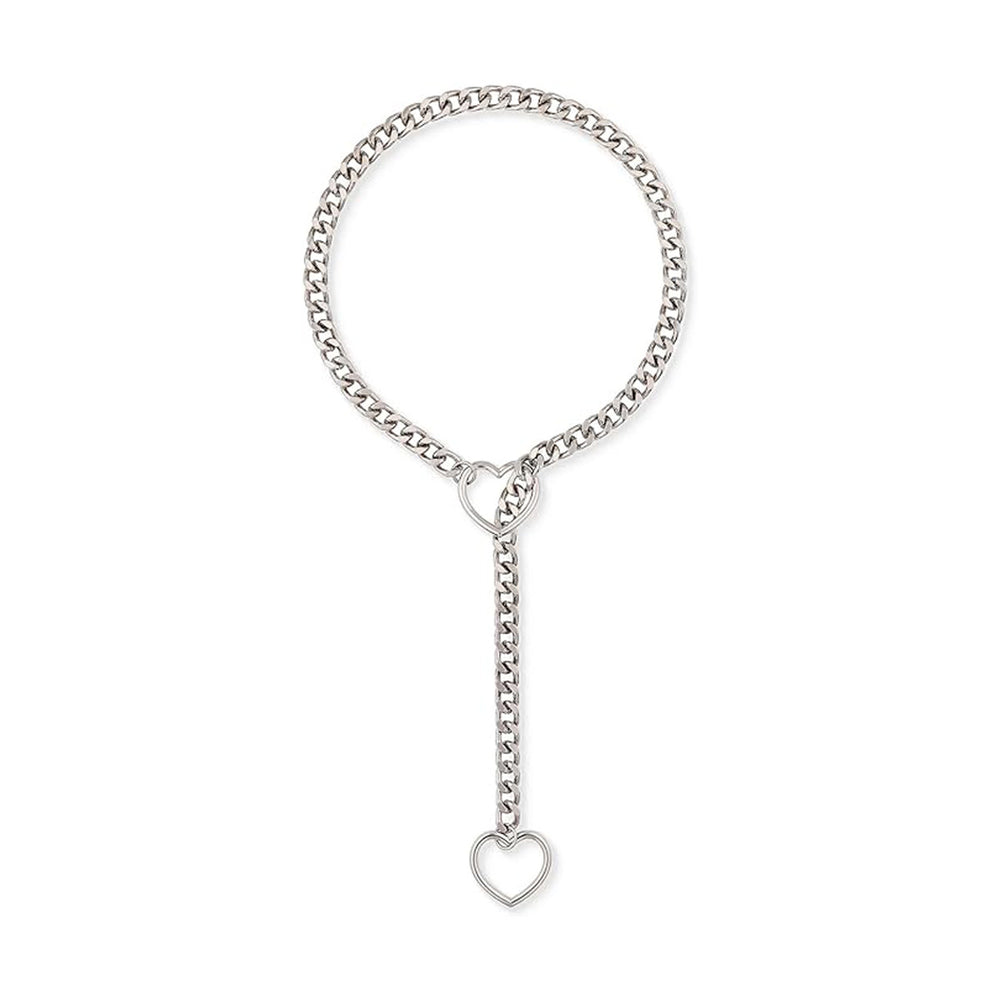 Amazon wide light luxury style y-ring slider chain stainless steel necklace handmade punk cuban chain necklace