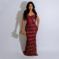 new european and american  export sequin party maxi dress - fashionable spaghetti strap bodycon a-line dress