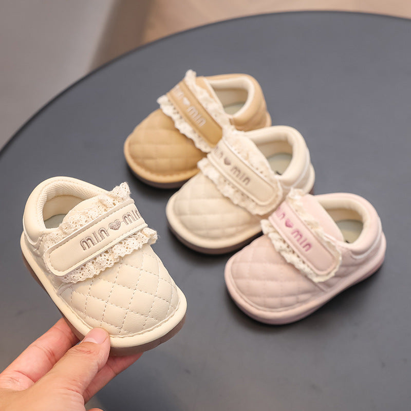 spring/autumn first walker shoes for baby girls, soft sole, 6-12 months, infant single shoes, new baby girl shoes