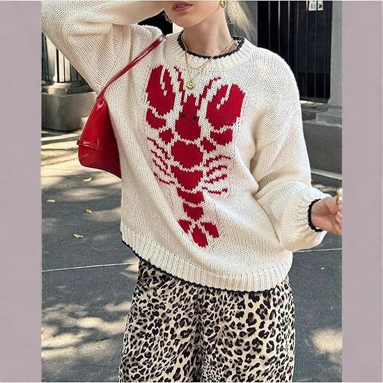 winter women's casual commute cardigan long sleeve printed knitted set