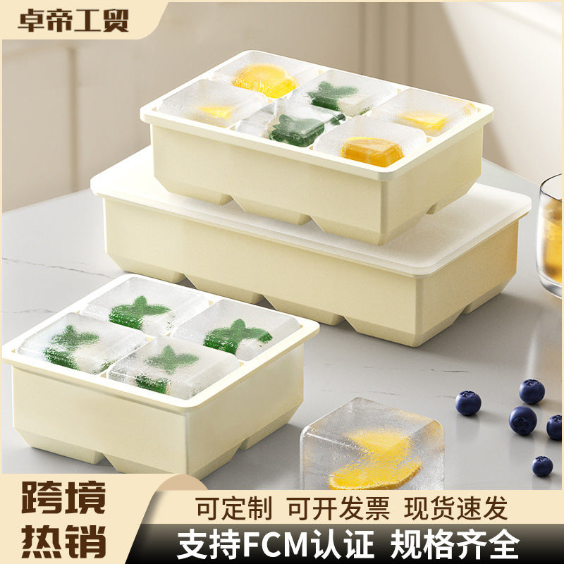 Large ice cube mold ice tray ice box silicone large square ice for home frozen ice cubes large food grade homemade handy gadget