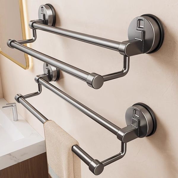 Suction cup towel rack, bathroom non-punching hanging rod, single rod, bath towel hanger, bathroom towel rod, strong storage