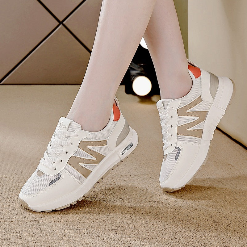 women's new spring mesh sneakers korean style versatile flat casual soft sole running chunky sneakers