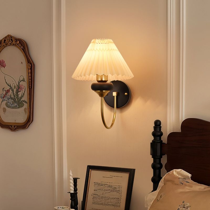 Wall lamp medieval style bedroom zipper bedside lamp scandinavianretro solid wood living room aisle cream style decorative wall lamp