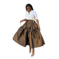 European and american cross-border women's fashion  summer new high-waisted ruffle pleated a-line midi skirt