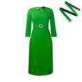 D426 independent station export women's clothing  autumn new v neck fashionelegantelegance pleated skirt fashiondress