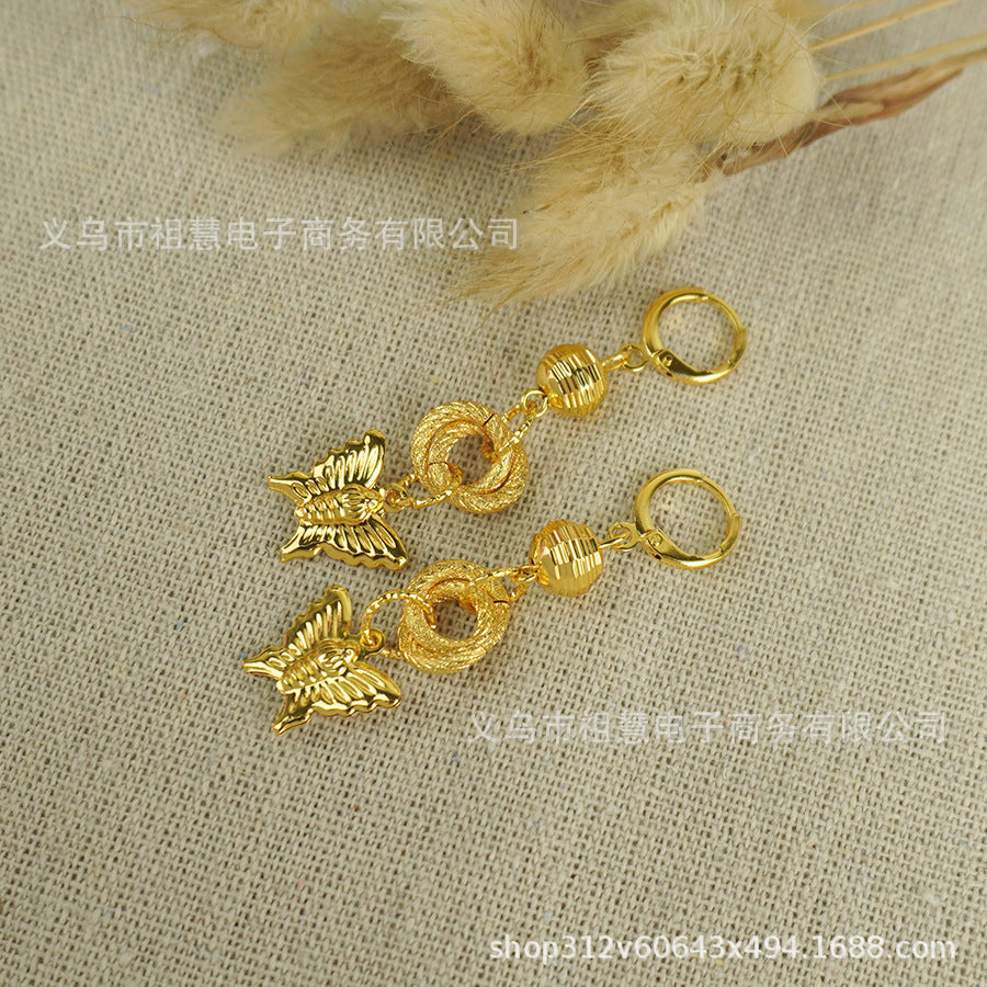 middle eastern women's spherical heart earrings arabic ethiopian jewelry handmade geometric earrings