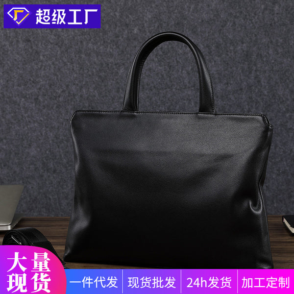Leather men's bags, large-capacity men's handbags, casual and versatile briefcases, first-layer cowhide computer bags, one piece will be sent on behalf of others.