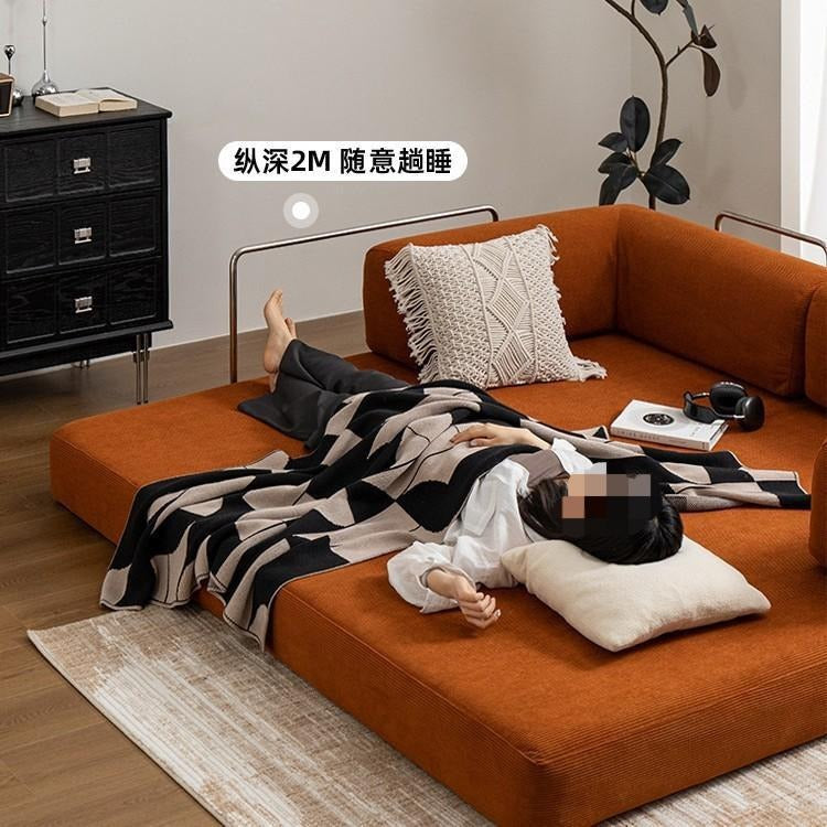 Multi-stay vacuum compression second-hand teddy modular fabric sofa small apartment living room foldable dual-purpose floor-standing sofa bed