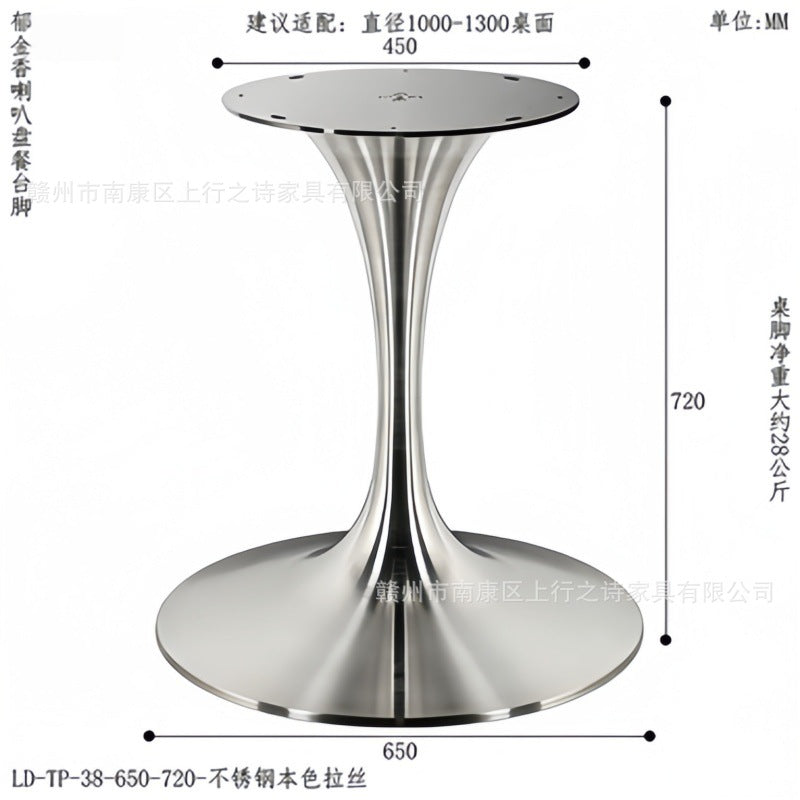 Tulip stainless steel hardware bedside table hotel b&b engineering horn feet light luxury living room corner table factory wholesale