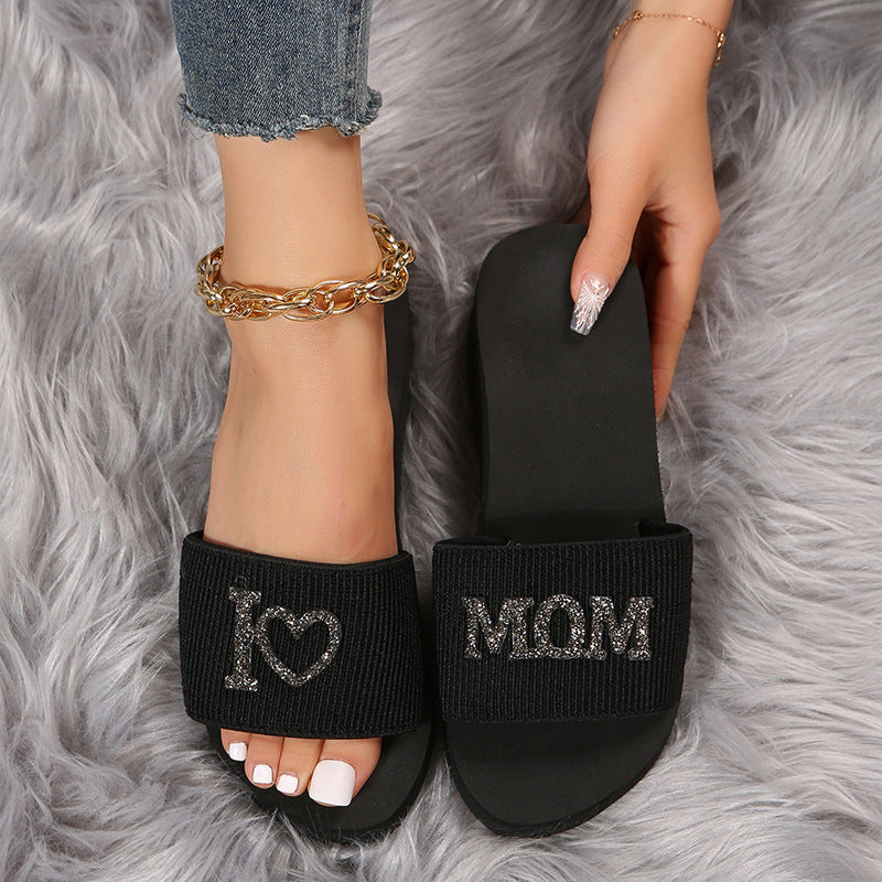 plus size wedge slippers for women 2024 new style export one-piece sandals open slippers mother's day gift wholesale