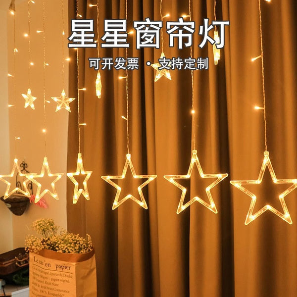 LED Solar Star Curtain Light Outdoor Garden Decoration Light Romantic Room Bedroom Decoration Lights