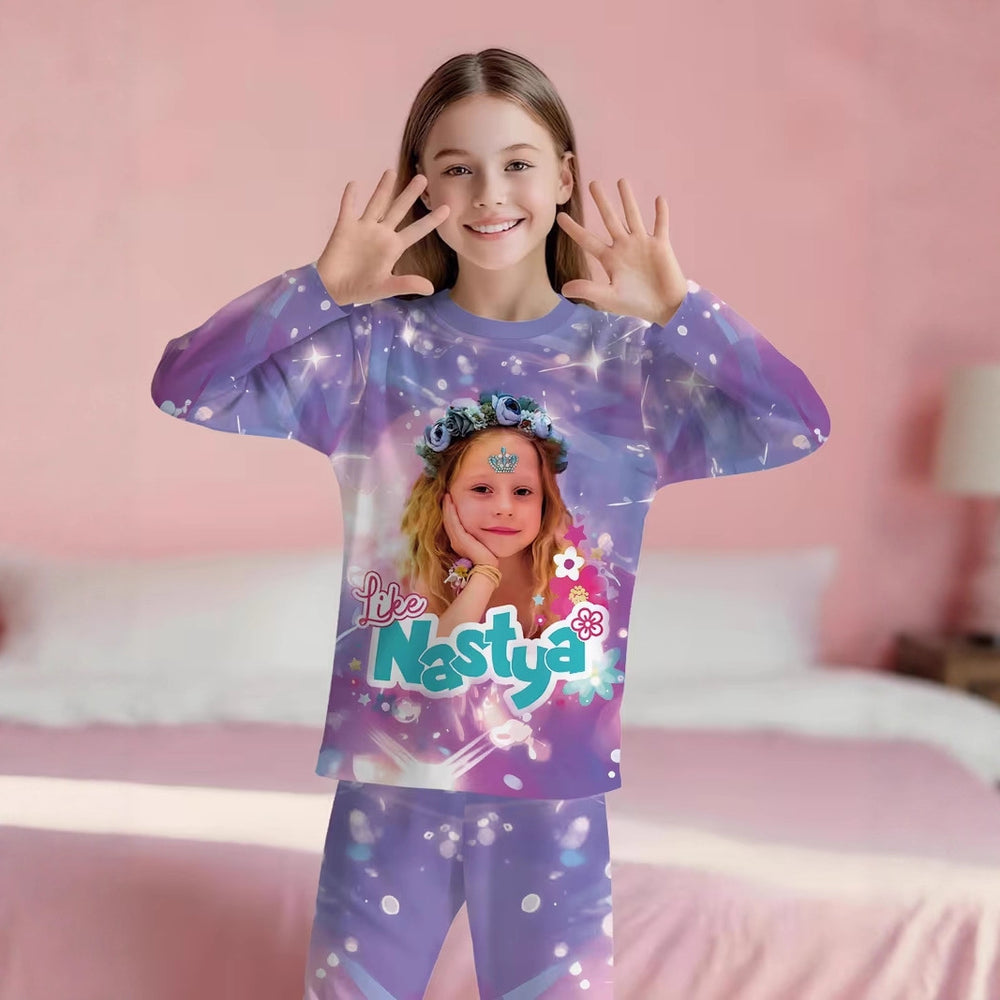 wholesale: girls' long-sleeved pajamas (set) - lightweight spring/autumn styles for toddlers and big kids