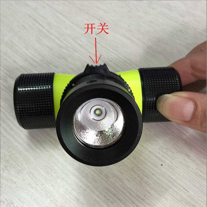 LED diving headlight, outdoor strong light charging, rotating gear change Q5 multi-function mini magnetic control lighting
