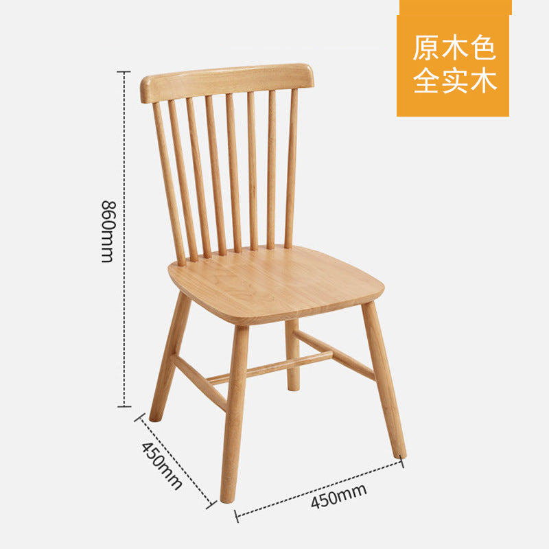 Solid wood dining chair for home desk chair oak study chair backrest stool modern casual restaurant ins style z-shaped chair
