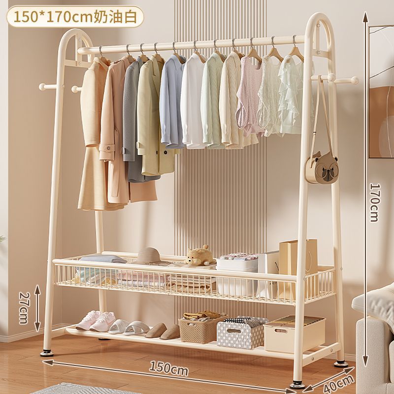 Clothes drying rack thickened floor-standing for home clothes drying rack balcony bedroom hanging clothes rack simple indoor single pole coat rack